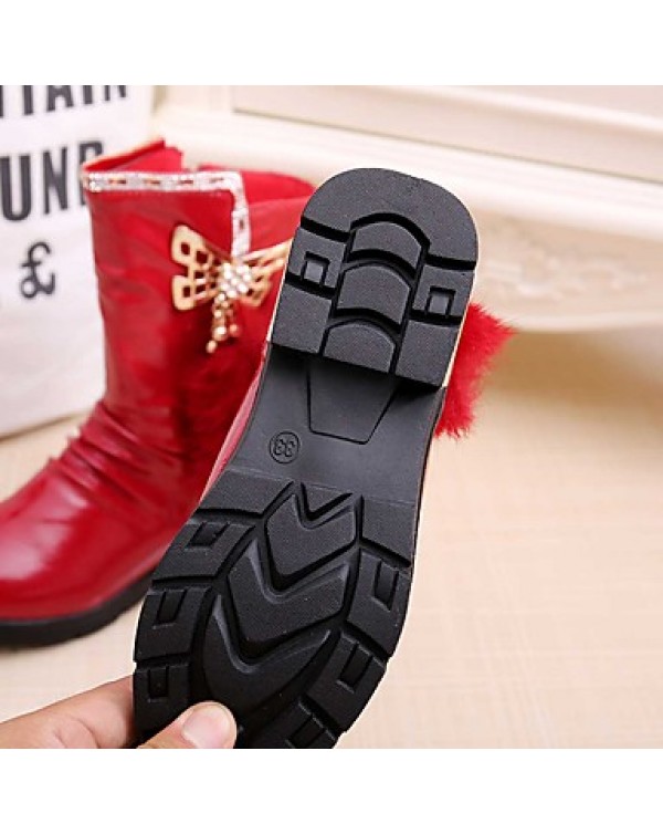 Girl's Boots Spring / Fall / Winter Snow Boots / Motorcycle Boots / Bootie / Comfort Leather Outdoor / Casual Zipper  