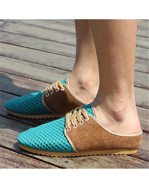 Men's Shoes Casual Tulle Clogs & Mules Blue/Green/Gray  