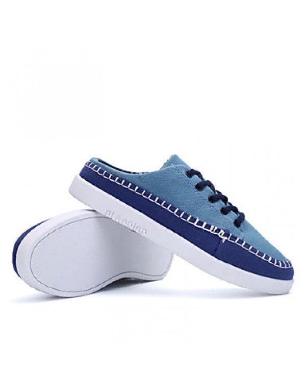 Men's Shoes Canvas / Fabric Outdoor / Casual Fashion Sneakers Outdoor / Casual Flat Heel Blue / Green / Royal Blue  