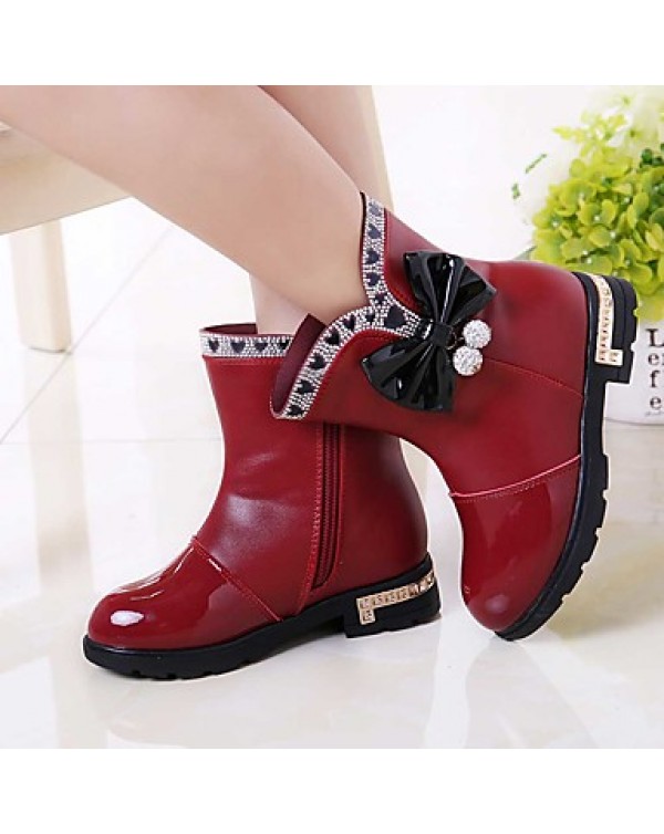 Girl's Boots Spring / Fall / Winter Snow Boots / Motorcycle Boots / Bootie / Comfort Leather Outdoor / Casual Zipper  