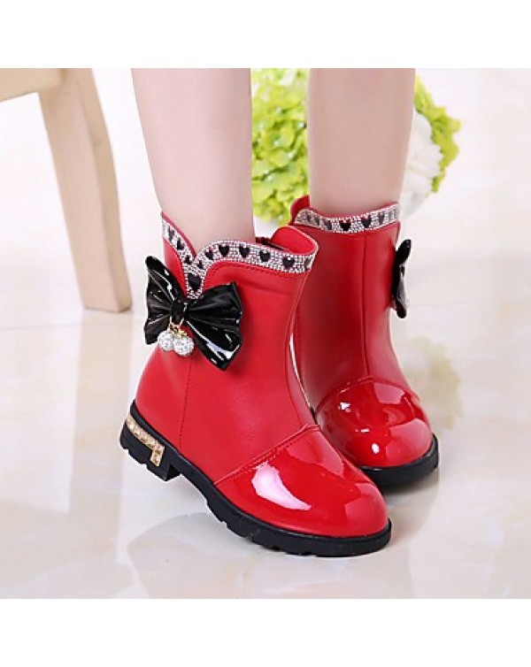 Girl's Boots Spring / Fall / Winter Snow Boots / Motorcycle Boots / Bootie / Comfort Leather Outdoor / Casual Zipper  