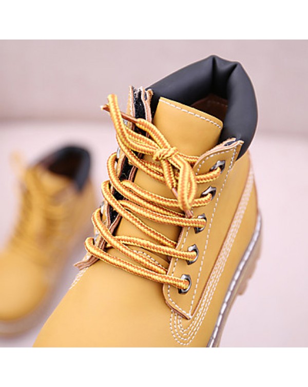 Girl's Boots Fall / Winter Snow Boots / Comfort PU Dress / Casual Flat Heel Others Yellow Sneaker  