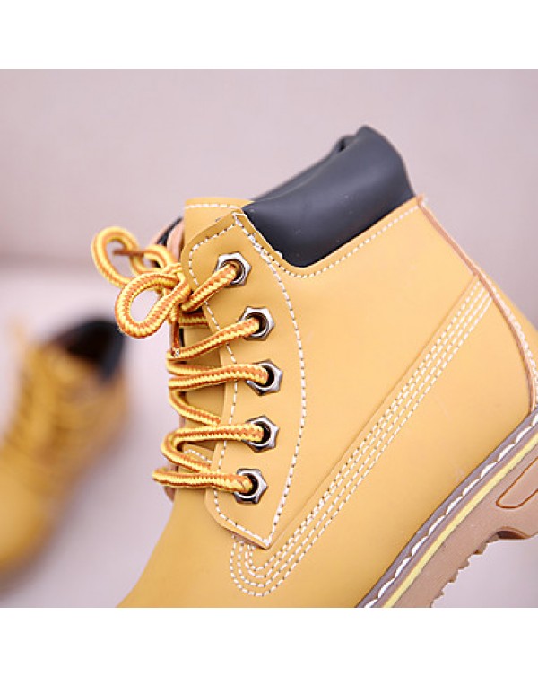 Girl's Boots Fall / Winter Snow Boots / Comfort PU Dress / Casual Flat Heel Others Yellow Sneaker  