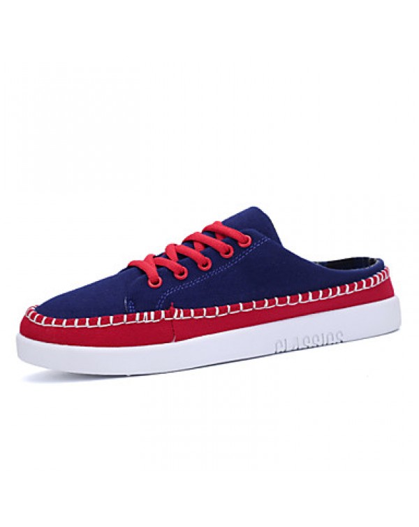 Men's Shoes Canvas / Fabric Outdoor / Casual Fashion Sneakers Outdoor / Casual Flat Heel Blue / Green / Royal Blue  