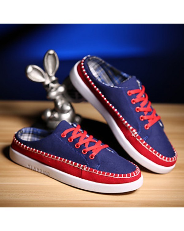 Men's Shoes Canvas / Fabric Outdoor / Casual Fashion Sneakers Outdoor / Casual Flat Heel Blue / Green / Royal Blue  