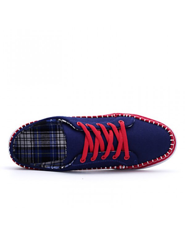 Men's Shoes Canvas / Fabric Outdoor / Casual Fashion Sneakers Outdoor / Casual Flat Heel Blue / Green / Royal Blue  