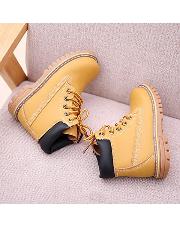 Girl's Boots Fall / Winter Snow Boots / Comfort PU Dress / Casual Flat Heel Others Yellow Sneaker  