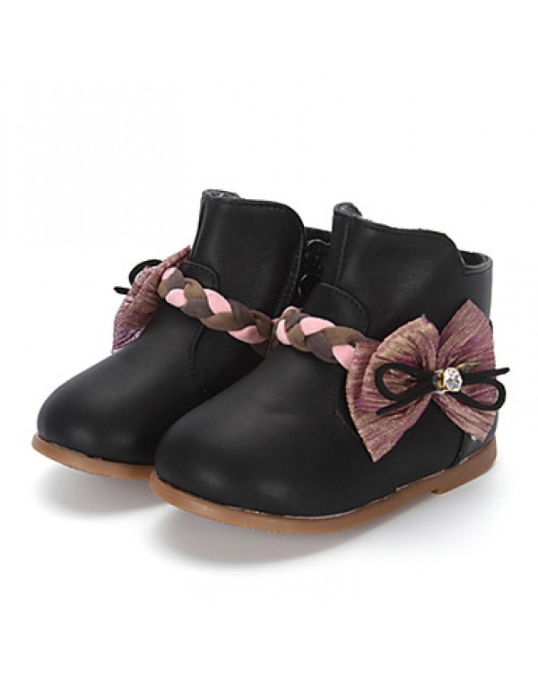 Girl's Boots Winter Fashion Boots / Comfort Leatherette / Casual Flat HeelBowknot / Others /  