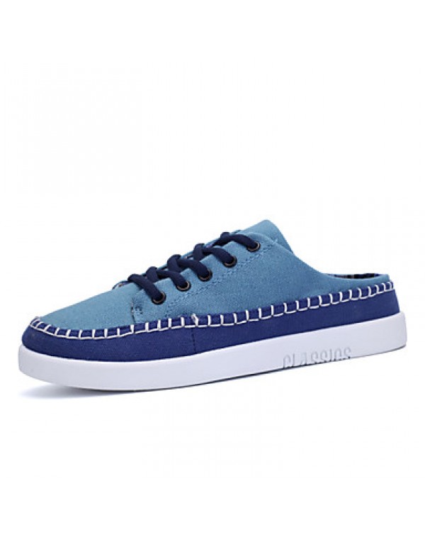 Men's Shoes Canvas / Fabric Outdoor / Casual Fashion Sneakers Outdoor / Casual Flat Heel Blue / Green / Royal Blue  