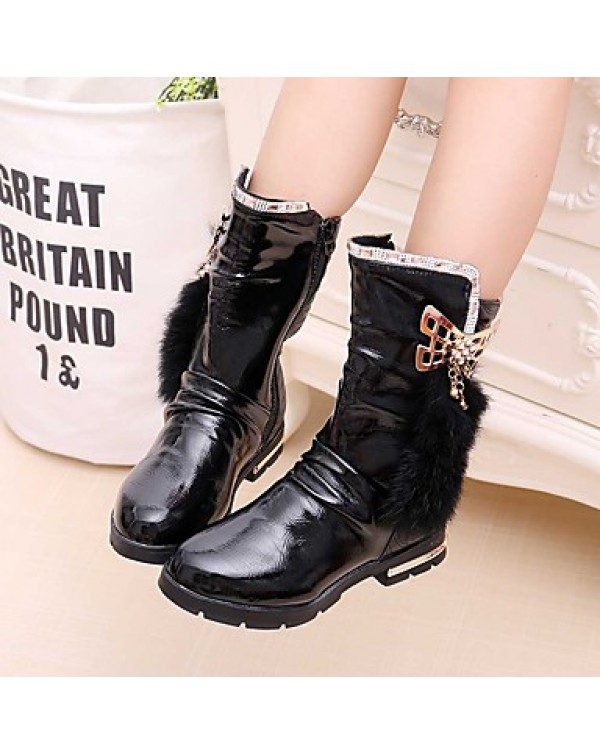 Girl's Boots Spring / Fall / Winter Snow Boots / Motorcycle Boots / Bootie / Comfort Leather Outdoor / Casual Zipper  