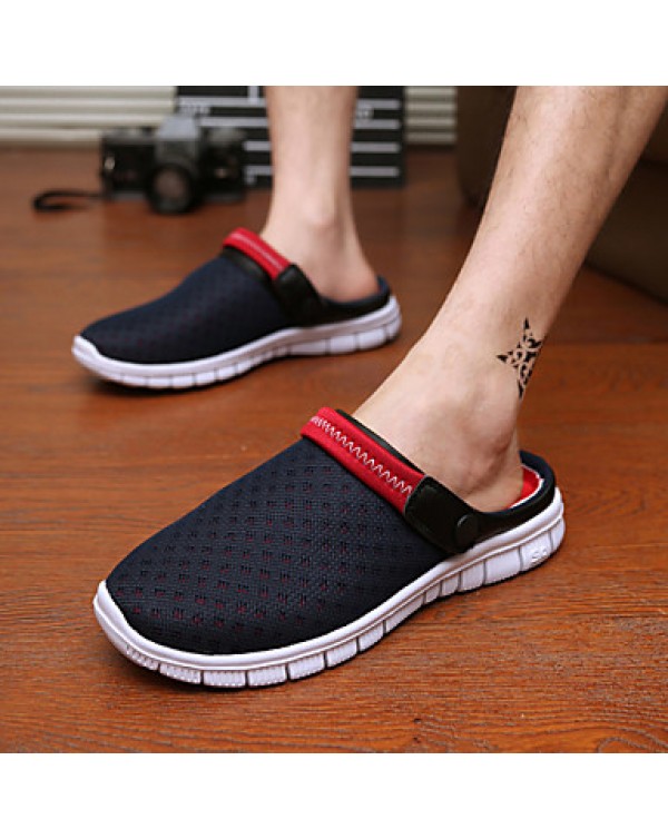 Men's Shoes Customized Materials / Tulle Outdoor Clogs & Mules Outdoor Slip-on Black / Blue / Gray  