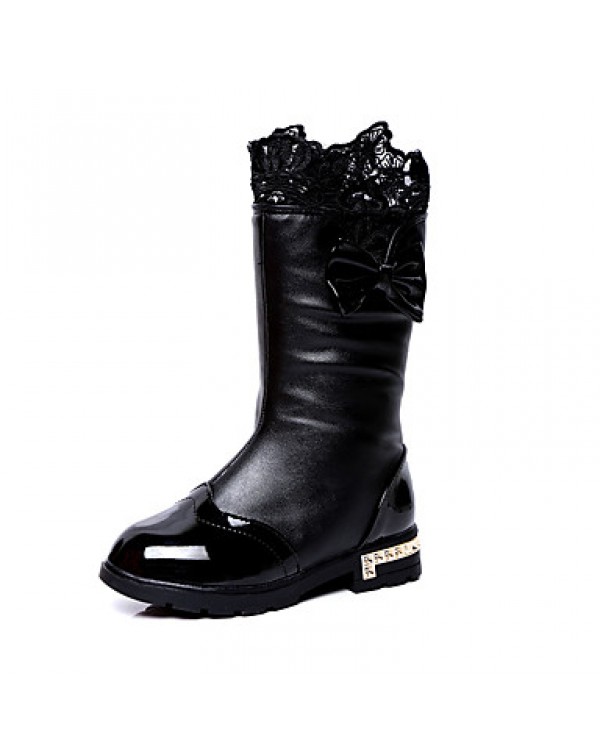 Girl's Boots Spring / Fall / Winter Snow Boots / Bootie / Comfort Leather Outdoor / Waterproof / Casual Low Heel Zipper  